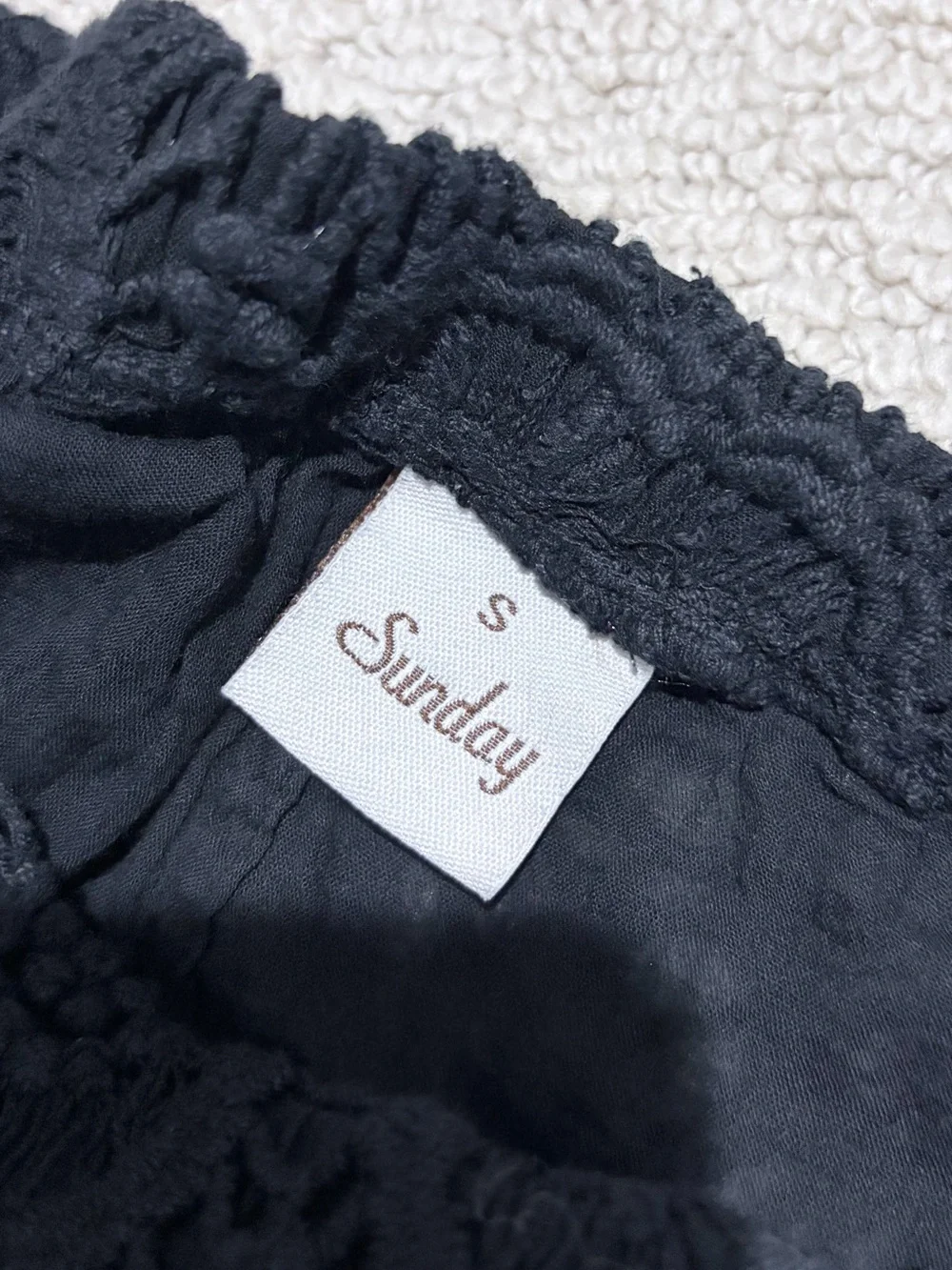 Sunday Black Crochet Lace Sheer Flare Pants Size Small